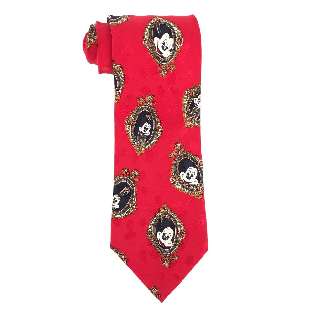 90s Disney Originals Mickey Mouse red silk necktie 1990s vintage